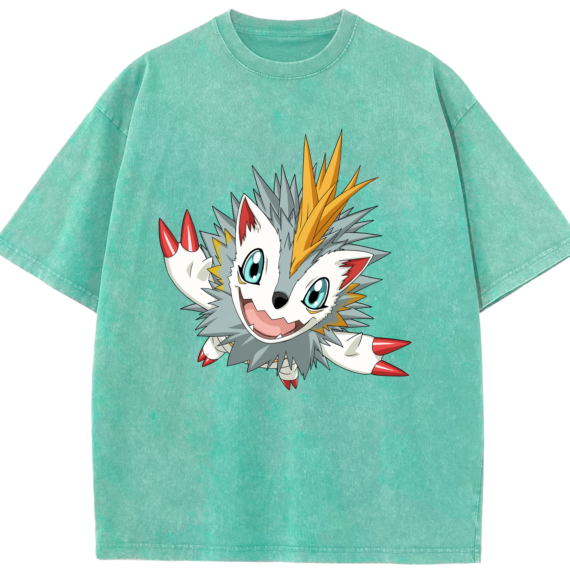 （画像用） Digimon デジタルモンスター/デジモン 綿100% ヴィンテージ風 半袖Tシャツ（フロントプリント）